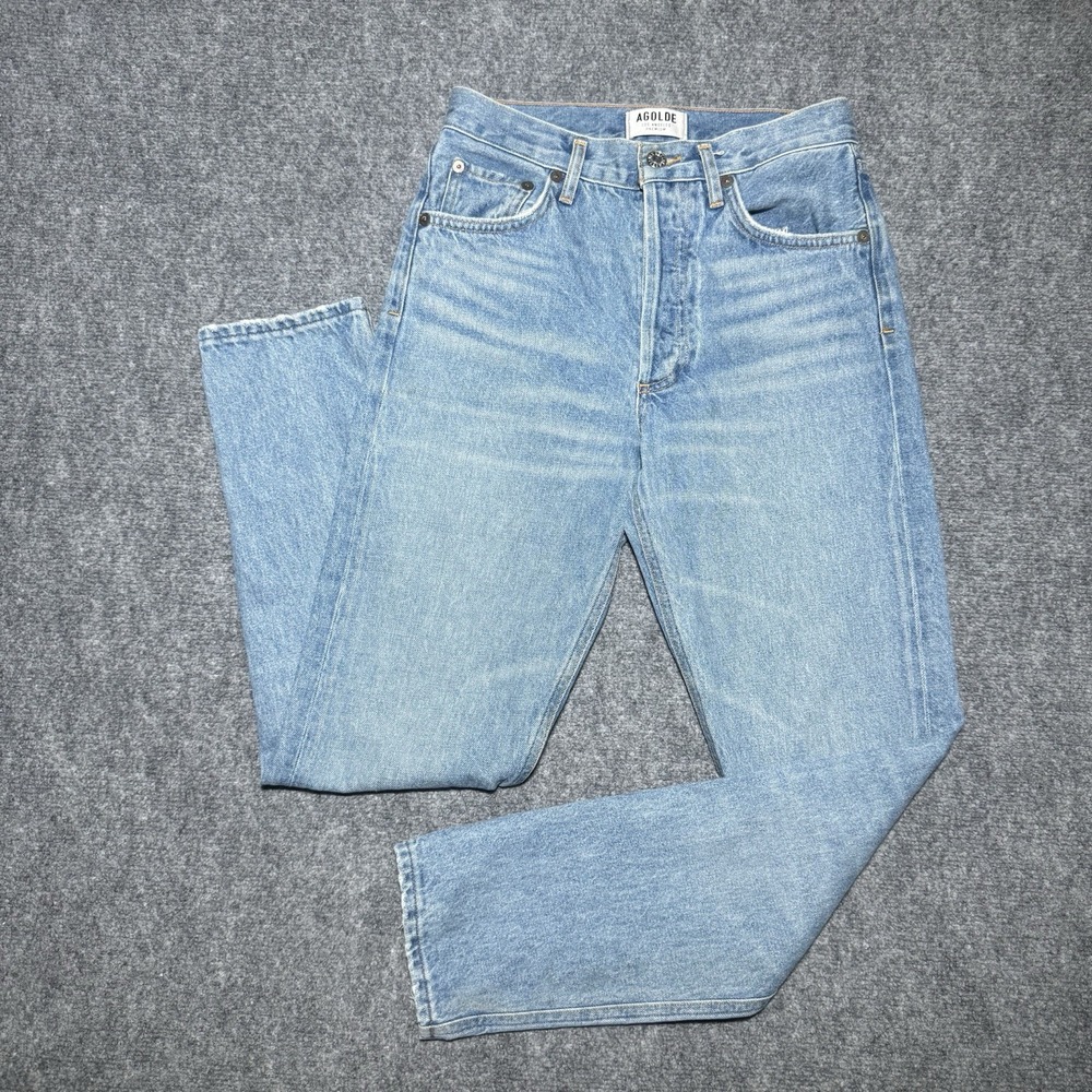 AGOLDE Feel Good Jamie High Rise Jeans Women 24 Button Fly Brooklyn Wash 26x28